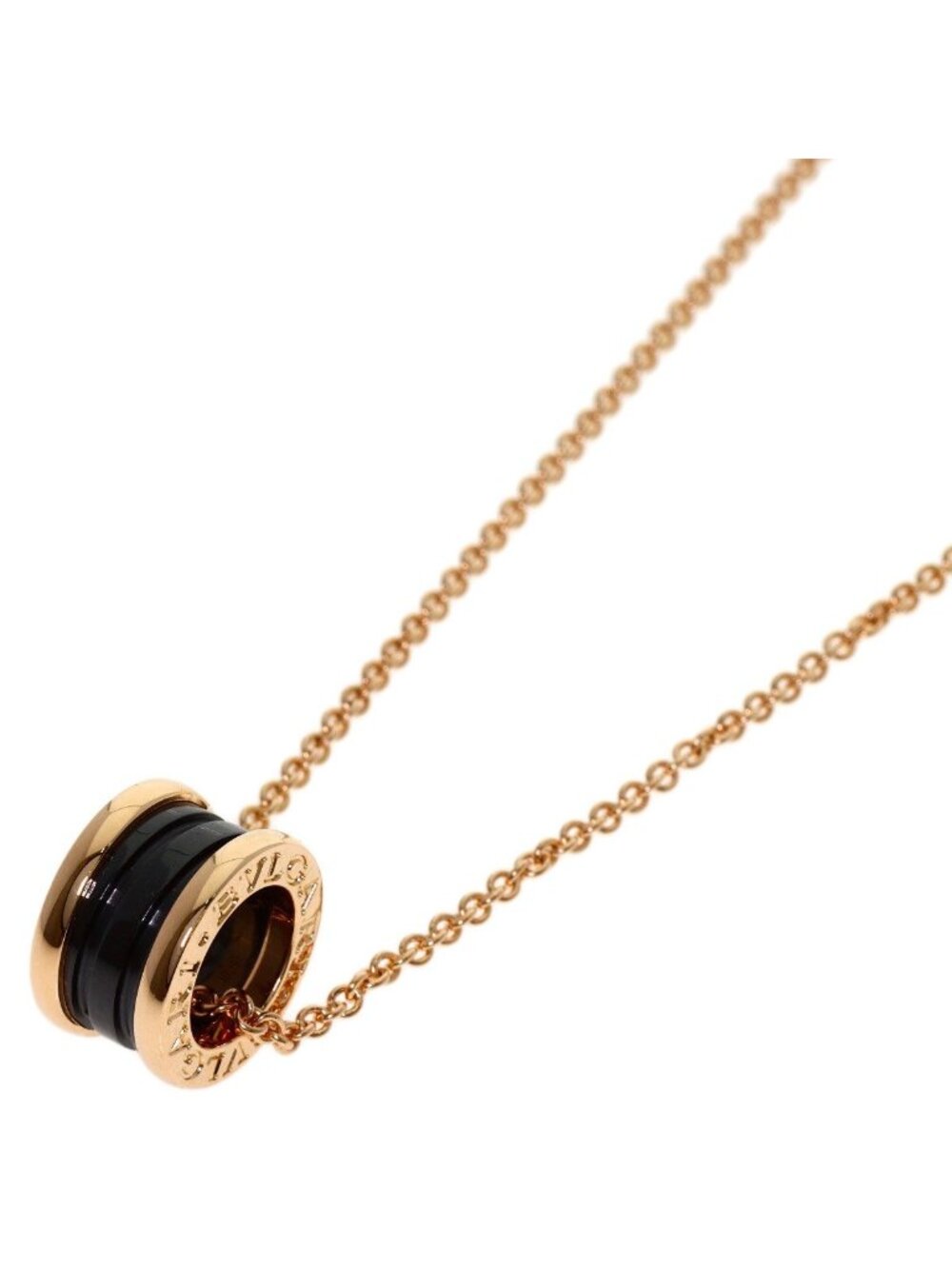 Bvlgari B.Zero1 Black Ceramic Necklace 18k Pink Gold